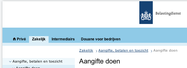 Aangifte doen Zakelijk Belastingdienst