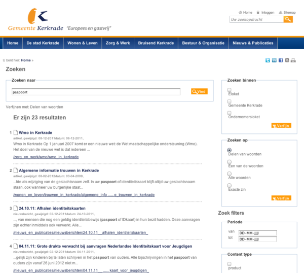Zoekresultaat op kerkrade.nl voor de zoekterm "paspoort"