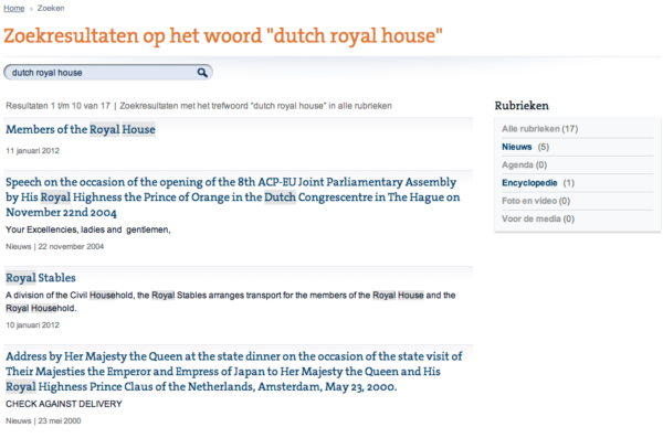 zoeken koninklijk huis